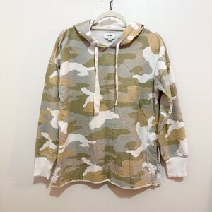 Aerie Oversized Camo Hoodie Sweatshirt Small 100% Cotton